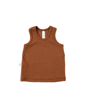 Load image into Gallery viewer, rib knit tank top CO - cognac tri blend