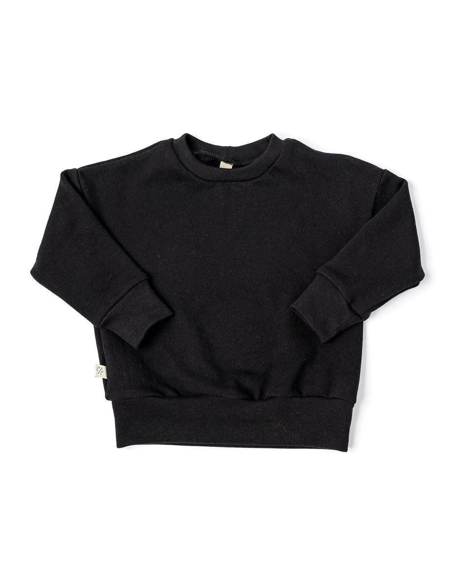 boxy sweatshirt - black – Childhoods Clothing
