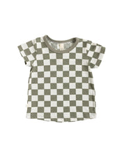 Load image into Gallery viewer, basic tee - vetiver checkerboard