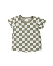 Load image into Gallery viewer, basic tee CO - vetiver checkerboard