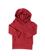 Load image into Gallery viewer, rib knit trademark hoodie CO- scarlet