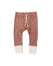 Load image into Gallery viewer, rib knit pant CO - walnut with contrast