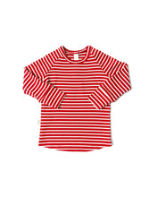 Load image into Gallery viewer, rib knit long sleeve tee CO - peppermint inverse stripe