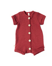 Load image into Gallery viewer, rolled sleeve romper - crimson