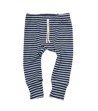 Load image into Gallery viewer, rib knit pant PREORDER - navy stripe
