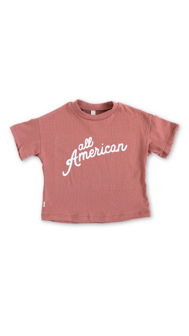 boxy tee - all american on redwood