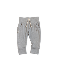 rib knit joggers CO - gray heather