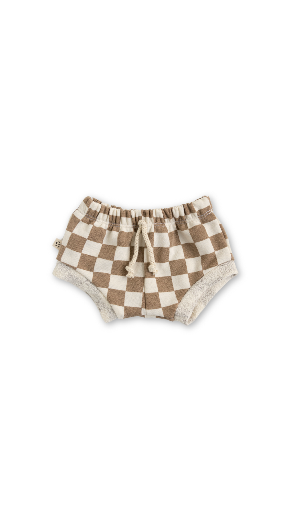 shorties - taupe checkerboard