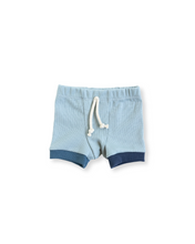 Load image into Gallery viewer, rib knit shorts - swell admiral blue and polo blue