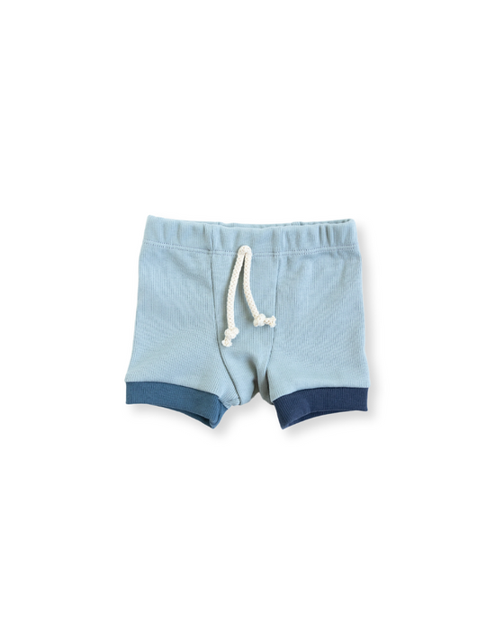 rib knit shorts - swell admiral blue and polo blue