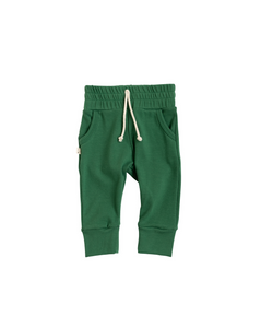 rib knit joggers CO - emerald