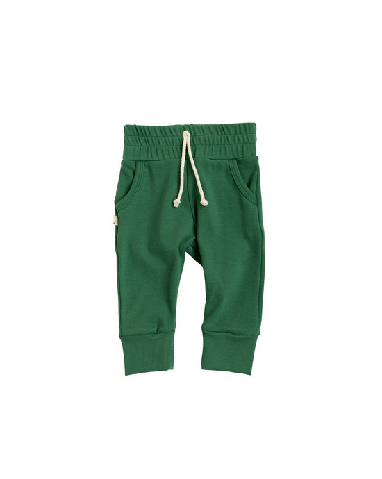 rib knit joggers CO - emerald