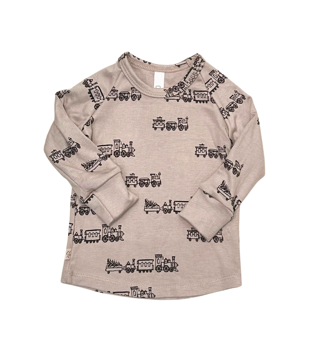 rib knit long sleeve tee PREORDER - toy trains