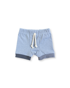 rib knit shorts - medium gray shade and athletic gray