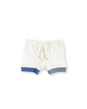 Load image into Gallery viewer, rib knit shorts - natural ink blue and agave green