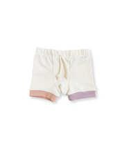 Load image into Gallery viewer, rib knit shorts - natural desert sand and woodrose