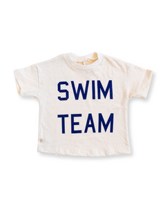 boxy tee - swim team on natural