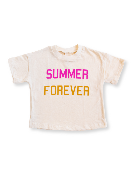 boxy tee - summer forever on natural