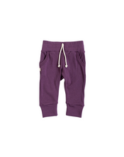 Load image into Gallery viewer, rib knit joggers CO - black plum