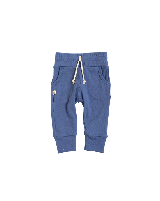 rib knit joggers CO - ink blue