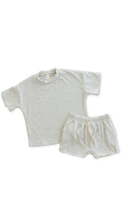 Load image into Gallery viewer, rib knit boy shorts set - fog stripe