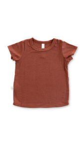 rib knit tee - cordovan