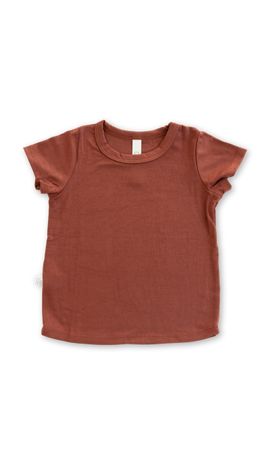 rib knit tee - cordovan