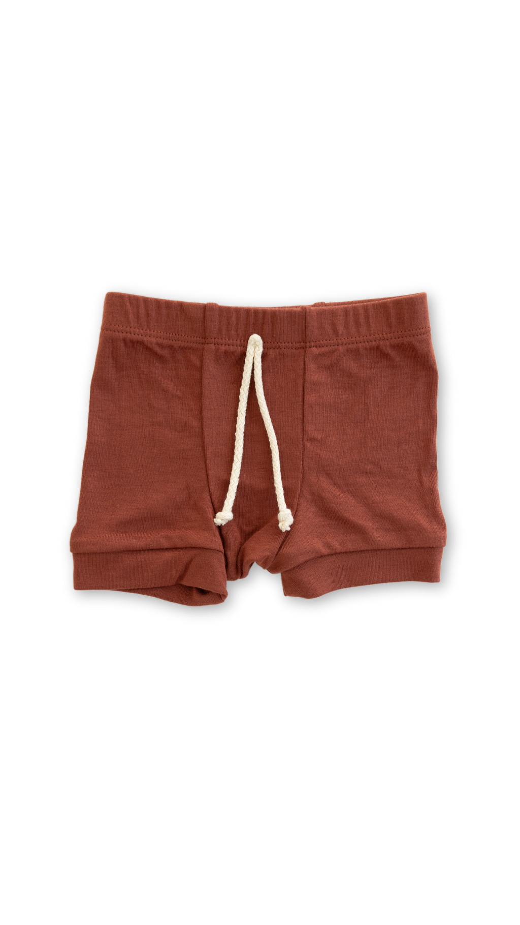 rib knit shorts - cordovan