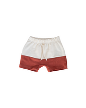 Load image into Gallery viewer, boy shorts - natural tri blend and barn red