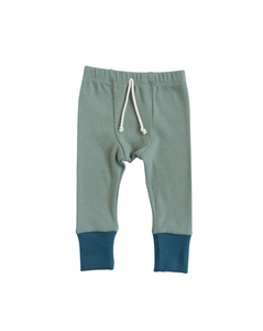 rib knit pant - basil storm and neptune