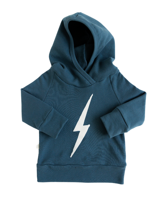 trademark raglan hoodie - lightning on admiral blue