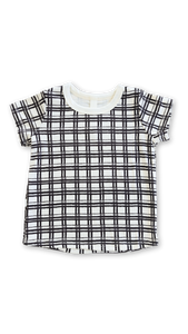 rib knit tee - painted plaid