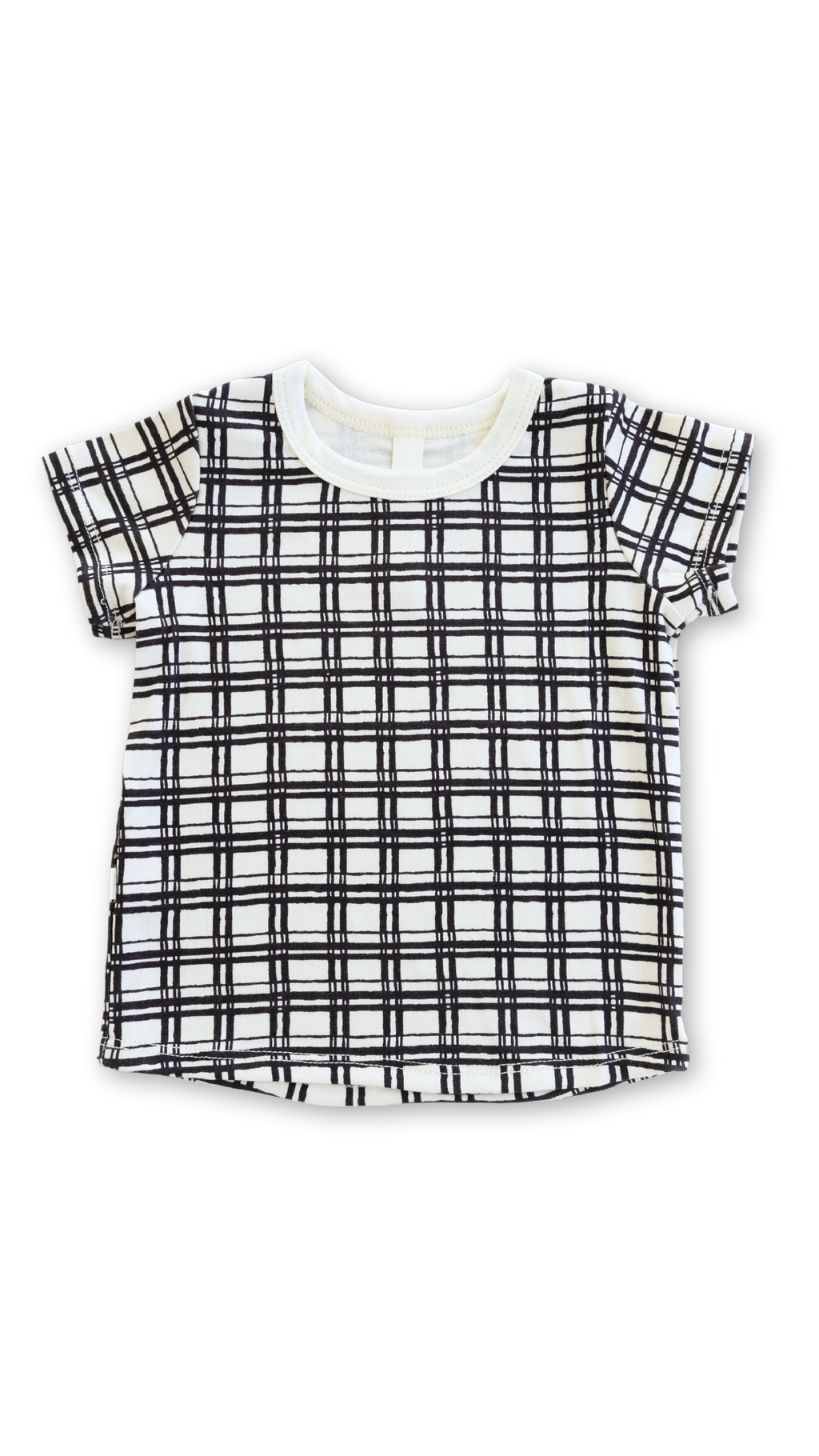 rib knit tee - painted plaid