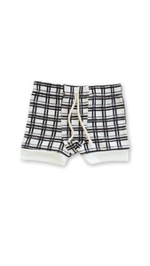 rib knit shorts - painted plaid