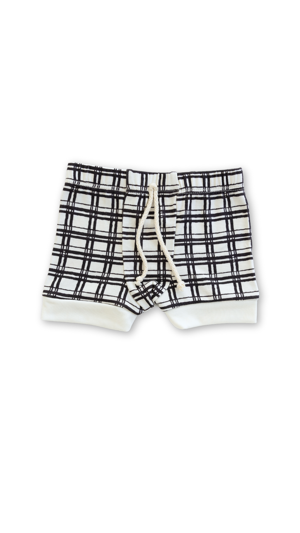 rib knit shorts - painted plaid