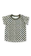 Load image into Gallery viewer, rib knit tee - painted checkerboard