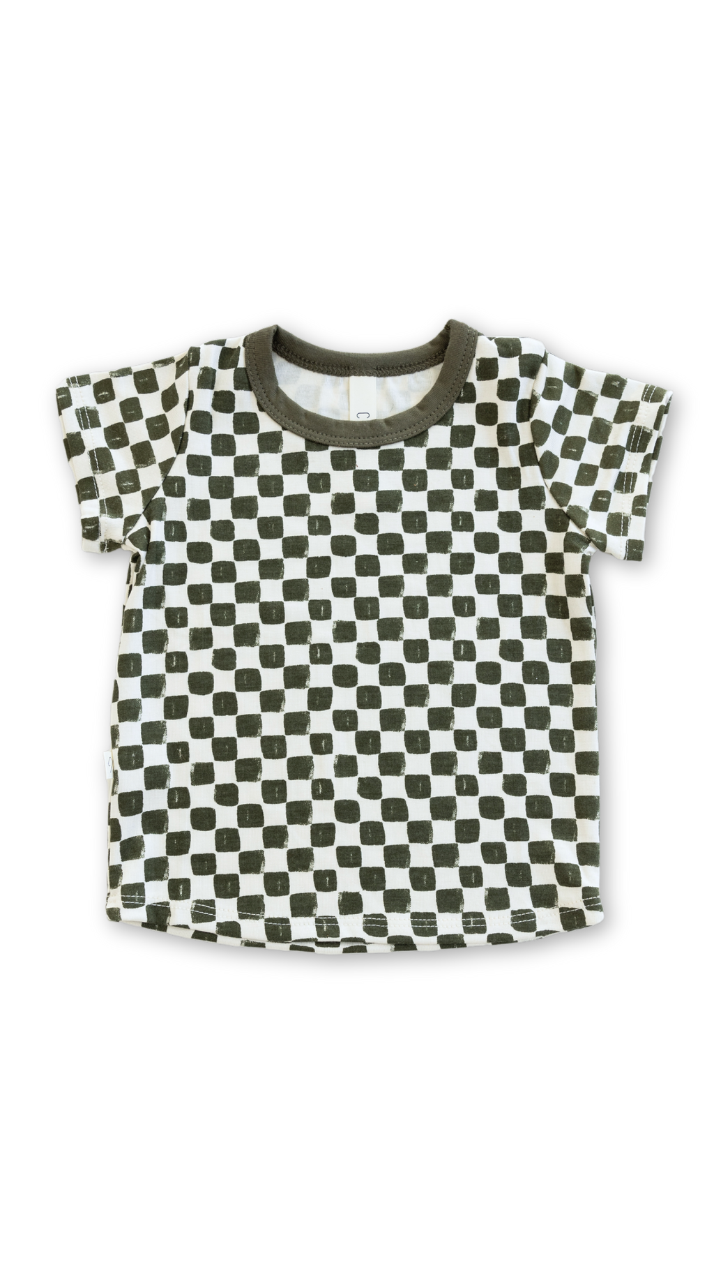 rib knit tee - painted checkerboard