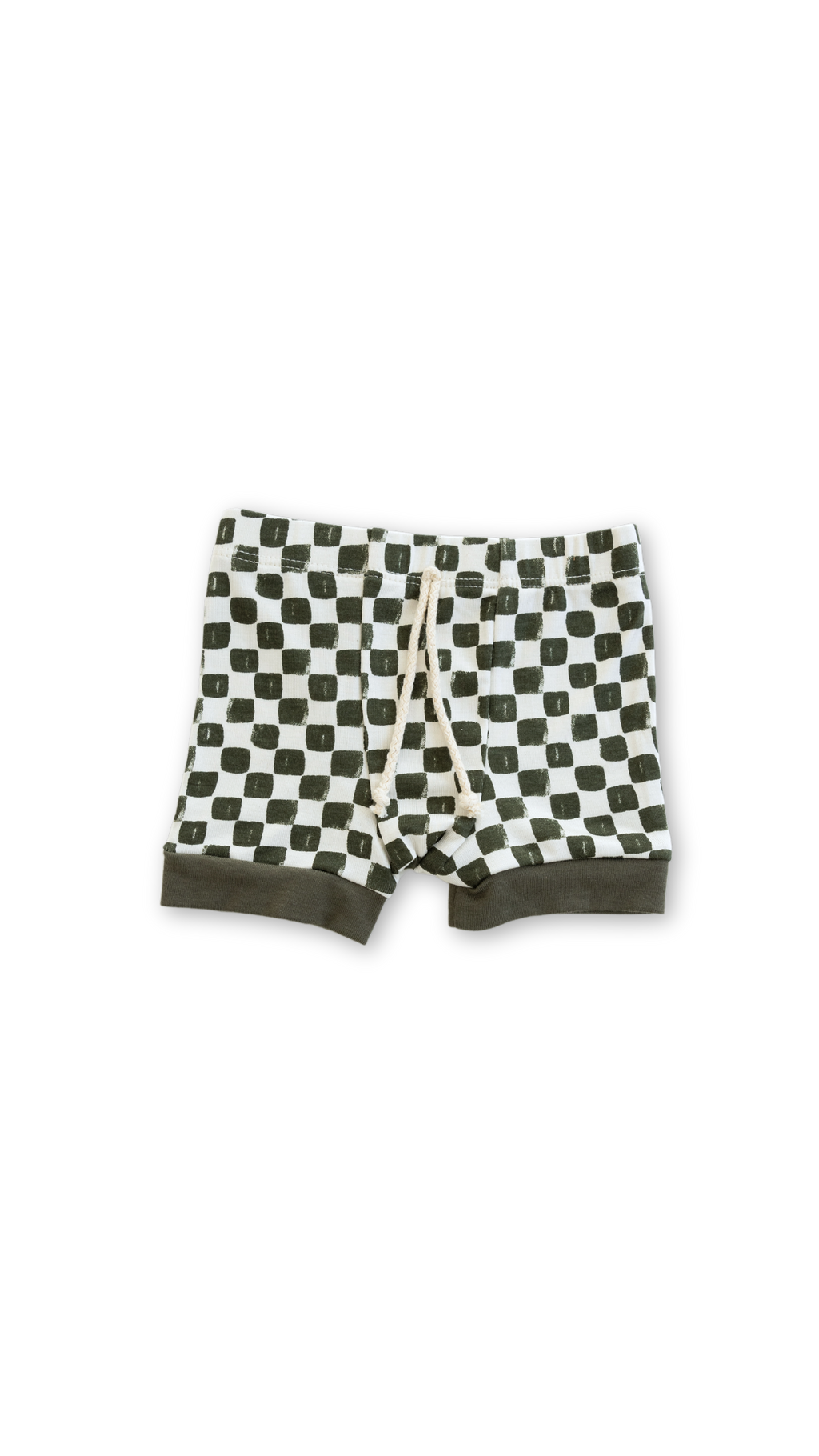 rib knit shorts - painted checkerboard