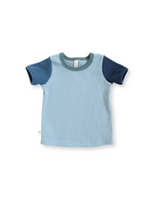 Load image into Gallery viewer, rib knit tee - swell admiral blue and polo blue