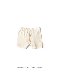 rib knit shorts PREORDER - classic bows - natural