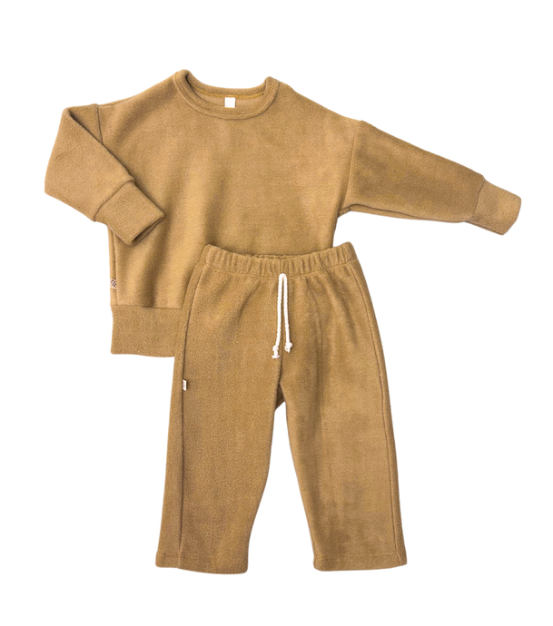 relaxed set - khaki - polar fleece