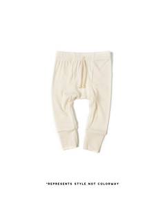 rib knit pant PREORDER - classic bows - natural