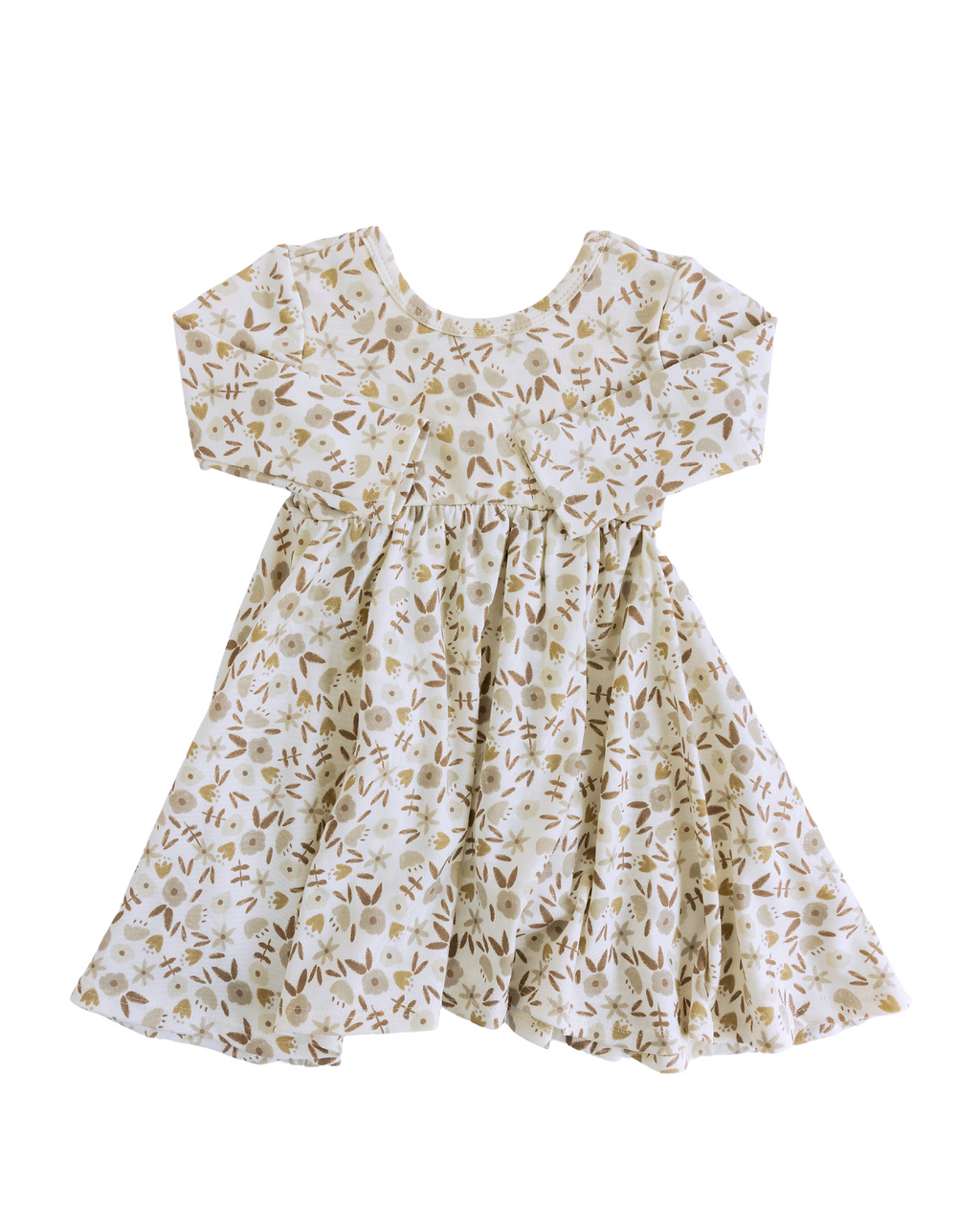 long sleeve swing dress - neutral ditsy floral long sleeve swing dress - neutral ditsy floral