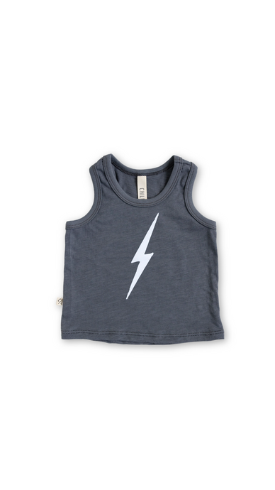 tank top - lightning on slate