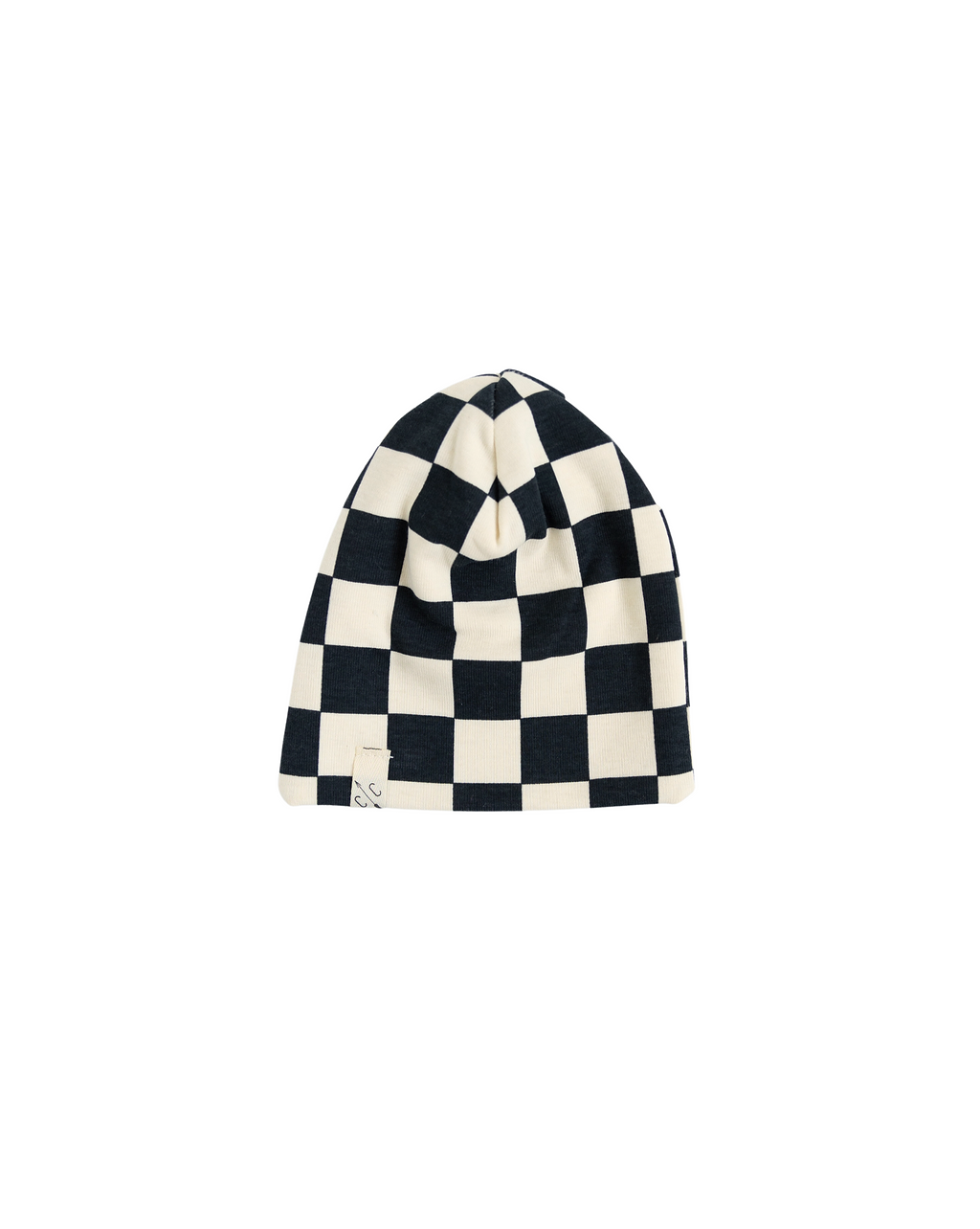 slouch beanie - black checkerboard