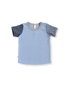 rib knit tee - medium gray shade and athletic gray