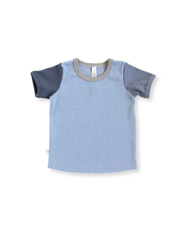 rib knit tee CO - medium gray shade and athletic gray