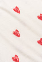 Load image into Gallery viewer, rib knit long sleeve tee - red hearts on natural
