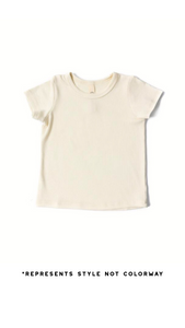 rib knit tee PREORDER - classic bows - natural