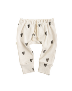 gusset pants - hearts on natural